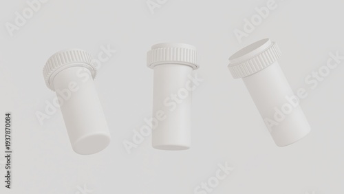 Wallpaper Mural 3D Drug bottles Mock up isolate on White Background, Clean and Clear object. Realistic mock up for product presentation  Torontodigital.ca