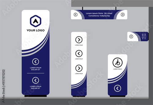 Exterior and interior signage template set corporate identity