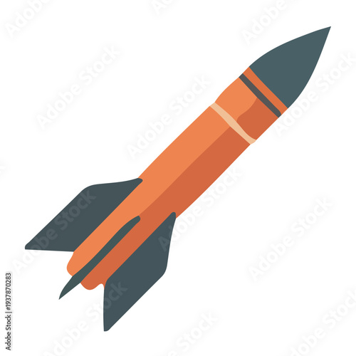 Orange Rocket Illustration
