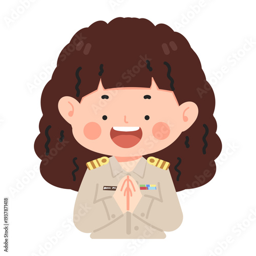 Thai Teacher Greeting Respectful Wai Gesture