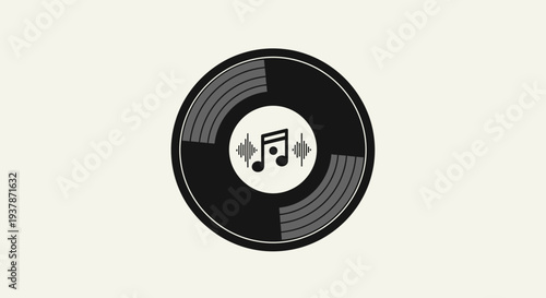 Vinyl Record with Music Note Icon.
