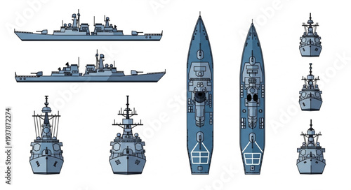 Collection of Naval Warships and Vessels.