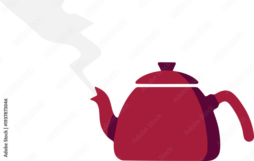 Obraz premium Steaming Teapot Illustration
