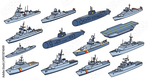 Collection of Various Naval Warships.