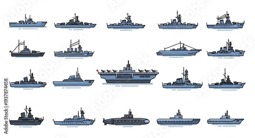 Collection of Various Navy Ships.
