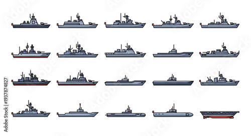 Collection of Various Naval Ships.