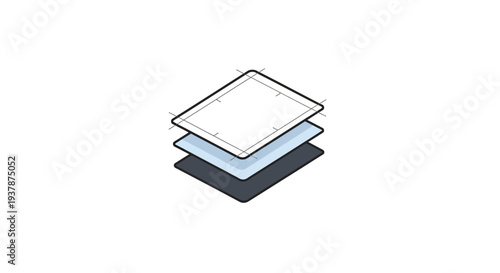 Stack of colored square plates.