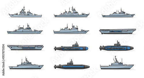 Collection of Various Naval Ships.