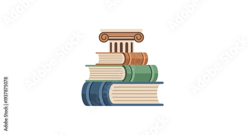 Stack of Colorful Books Together.