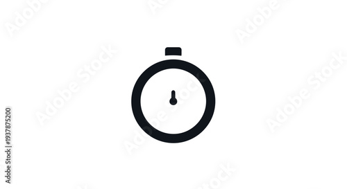 Stopwatch Icon Simple Design Black White.