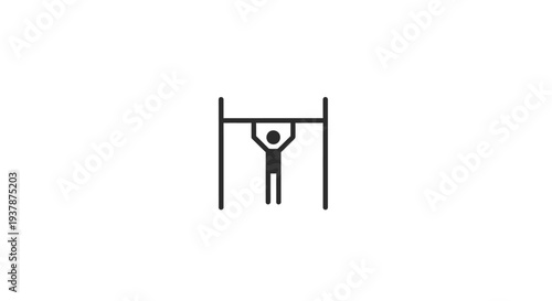 Stick figure hanging from gallows.