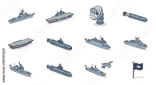 Collection of Various Naval Warships.