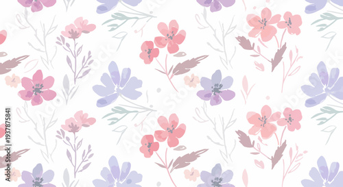 Contemporary floral design with abstract shapes and smooth transitions