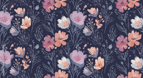 Subtle floral illustration with soft edges and minimal detailing