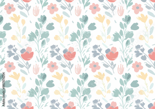 Cheerful and colorful floral design that combines artistic brushwork with a light and playful composition