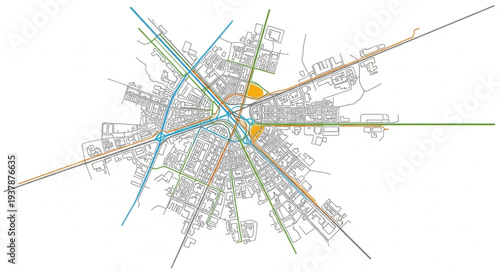 Complex Network Diagram with Nodes.