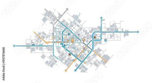 Complex Network Diagram with Nodes.