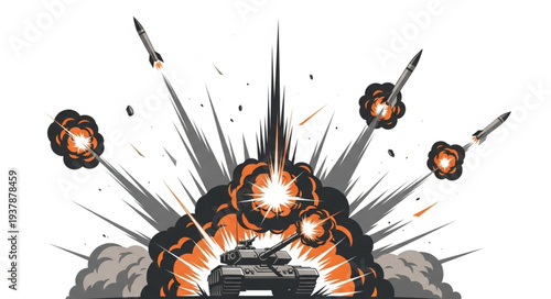 Comic Book Explosion with Character.