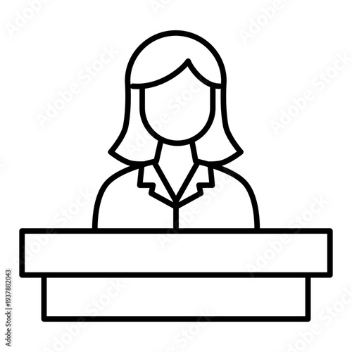 woman leader line icon with editable stroke