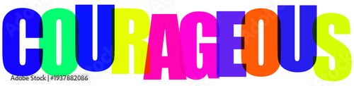 Fotografia Colorful courageous wordmark typography on transparent background