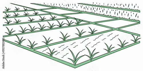 A green metal trellis with plants growing on it Vector