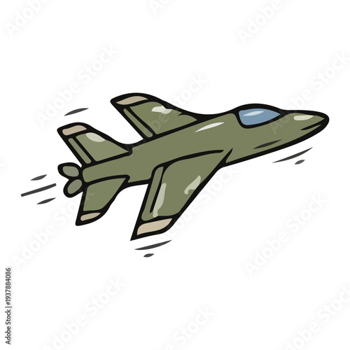 Cartoon Military Jet Illustration