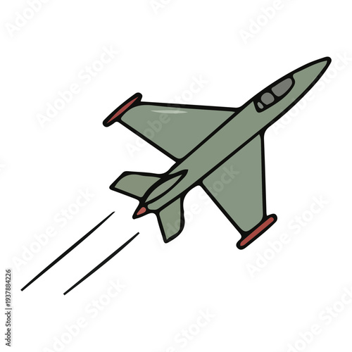 Cartoon Fighter Jet Illustration