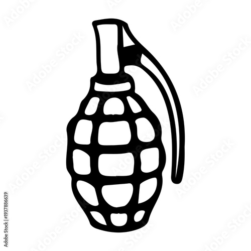 Hand Grenade Doodle Icon