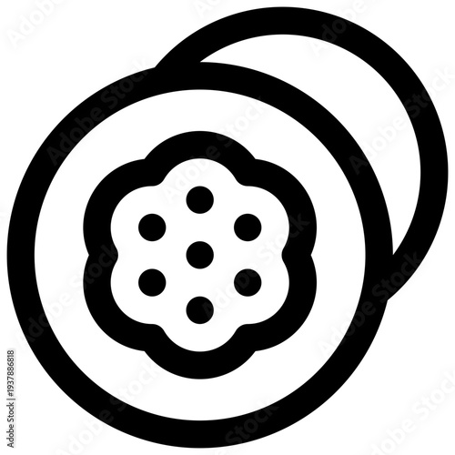 Passion fruit. Editable stroke vector icon.