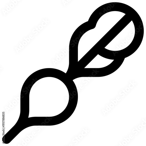 Radish. Editable stroke vector icon.