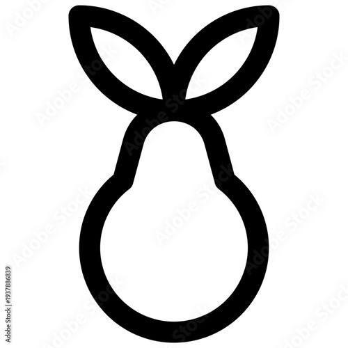 Pear. Editable stroke vector icon.