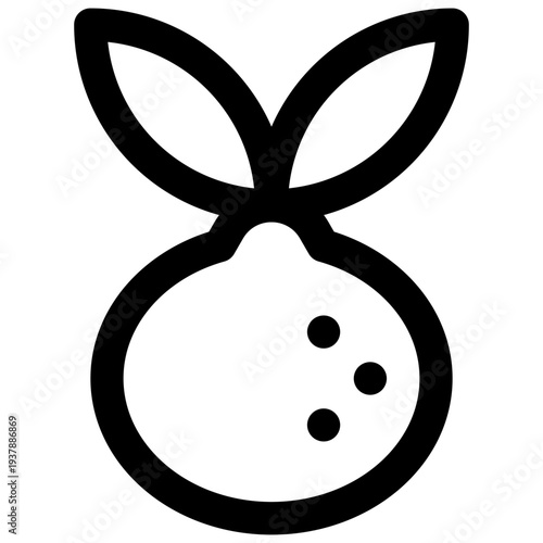 Tangerine. Editable stroke vector icon.