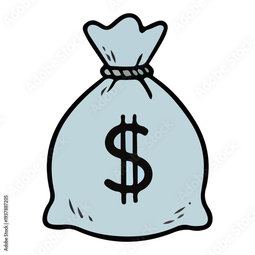 Cartoon Money Bag Icon