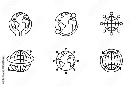 Internet Connectivity and Global Communication Vector Icon Set