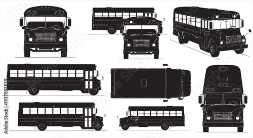 Bus Blueprint Design – Public Transport Vehicle CAD Technical Drawing