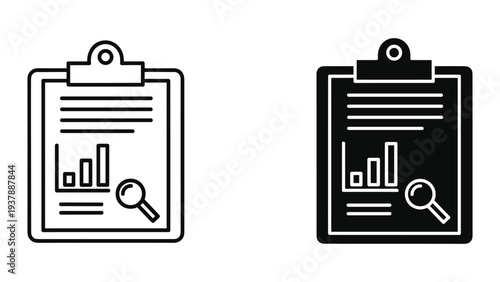 Analytics Report Magnifying Glass Business Data Analysis