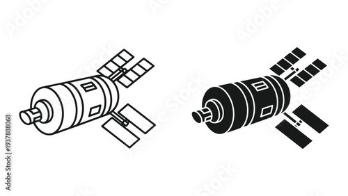 Satellite Spacecraft Orbiting Globe Orbital Station