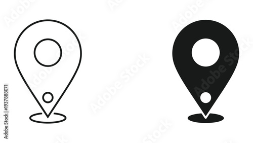 Location Pin Icon Contrast Navigation Marker