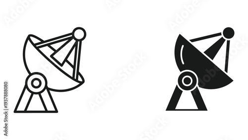 Satellite Dish Icon Radar Signal Reception