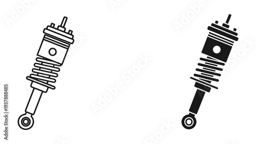 Shock Absorber Automotive Part Technical Vector