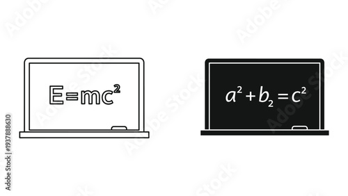 Science Formulas Education Concept Two Screens