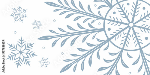 A blue snowflake design on a white background Vector