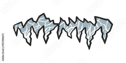 A stylized illustration of a jagged mountain range Vector