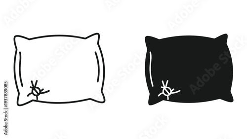 Pillow Icon Set Sleep Comfort Relaxation