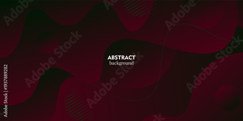 Dark red abstract background with overlapping wave shapes. Simple and elegant banner style concept element design. Vector Eps10