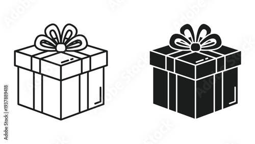 Gift Box Ribbon Icon Celebration Present