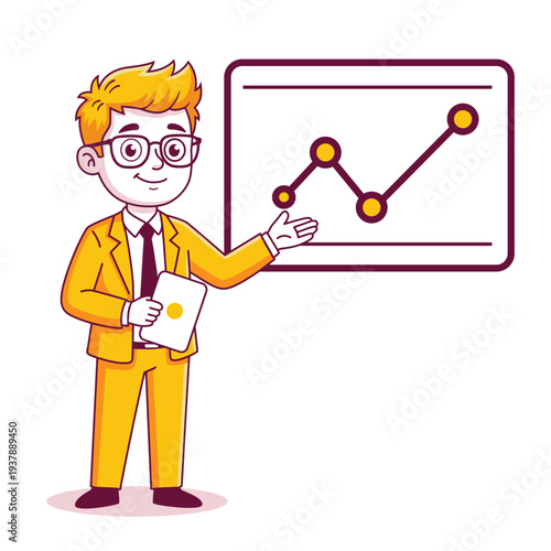 man stand do presentation