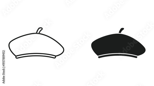Beret Icon Outline Silhouette Clothing Accessory