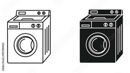 Washing Machine Appliance Icon Clean Laundry