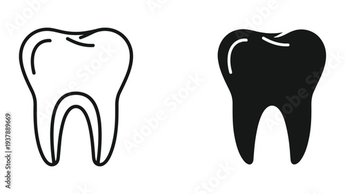 Tooth Icon Comparison Dental Health Concept